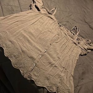 Torrid Grey off the shoulder lace bottom top. Only worn a few times